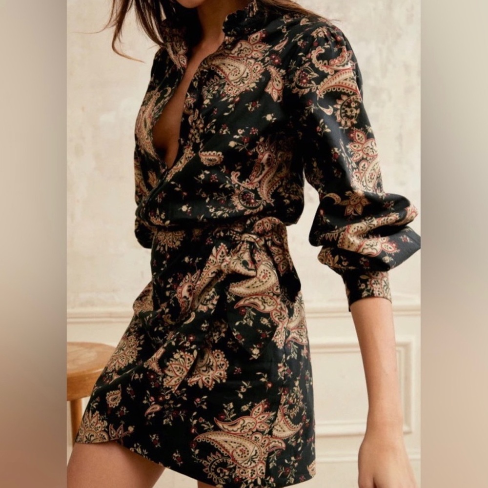 Sezane Capri Dress- Black Paisley